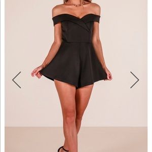 Black off the shoulder romper